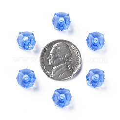 透明なアクリルビーズ  多面カット  正方形  コーンフラワーブルー  8.5x9.5x9.5mm  穴：2.5mm  約1070個/500g&nbsp;MACR-S373-51B-B04