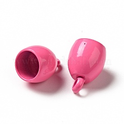 スプレー塗装された201ステンレススチールコードエンド  卵  サクランボ色  11.5x8mm  穴：2mm  内径：6mm&nbsp;STAS-G304-01C