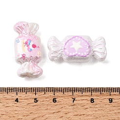 プリントされたccbプラスチックビーズ  キャンディ  ミックスカラー  15x32x11mm  穴：3mm&nbsp;PL-CBA2450-08