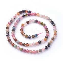 Natural Multicolor Tourmaline Beads Strands&nbsp;X-G-F619-20B-4mm