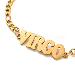Constellation 202 Stainless Steel Figaro Chain Link Bracelets for Women Men&nbsp;LS-AJEW-U006-01C