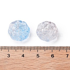 スプレー塗り透明ガラス・ビーズ  花のチャーム  アリスブルー  15x15x6mm  穴：1.2mm&nbsp;GLAA-D038-01F
