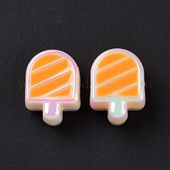 UVメッキレインボー虹色アクリルヨーロピアンビーズ  大穴ビーズ  エナメル  アイスクリーム  ミックスカラー  13.2x10x7.1mm  穴：4.3mm&nbsp;SACR-E009-37