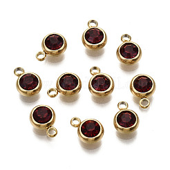 PVD Vacuum Plating 201 Stainless Steel Rhinestone Charms&nbsp;STAS-S068-01G