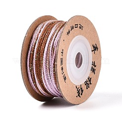 30mセグメント染色マクラメコットンコード  丸編みロープ  壁掛け用  工芸  ギフト包装  サドルブラウン  1mm  約32.81ヤード（30m）/ロール&nbsp;OCOR-T018-01J
