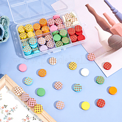 Painted Natural Wood Beads&nbsp;WOOD-FH0001-56