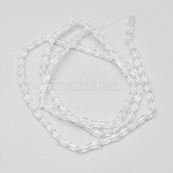 透明ガラスビーズ連売り  多面カット  コラム  透明  5x3mm  穴：0.5mm  約100個/連  19.4インチ&nbsp;EGLA-E046-B01