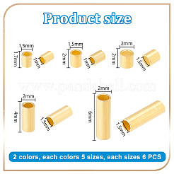 60Pcs 10 Styles 925 Sterling Silver Spacer Tube Beads&nbsp;FIND-PH0021-80