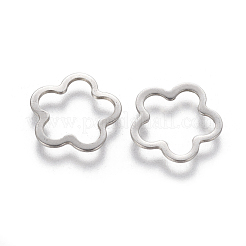 変色しにくい201ステンレススチール製リンクリング  花  ステンレス鋼色  14.5mm  穴：0.5mm&nbsp;STAS-L233-009P