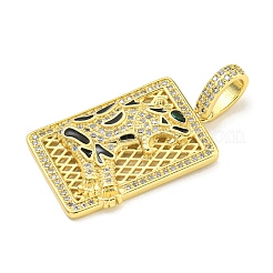Brass Micro Pave Cubic Zirconia Pendants&nbsp;KK-K354-16G-G