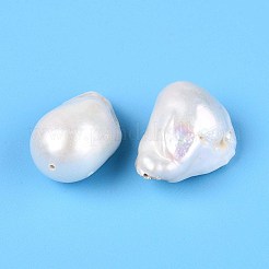 天然養殖淡水バロックスタイルのケシパールビーズ  ナゲット  乳白色  15.5~24x12~18x11~14mm  穴：0.7~0.8mm&nbsp;LS-PEAR-N012-J21-02