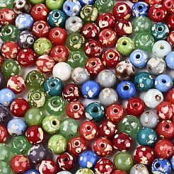 ピカソ ベーキングペイント ガラスシードビーズ  ラウンド  ミックスカラー  6~6.5mm  穴：1.2~1.6mm  約1550個/ポンド&nbsp;SEED-N007-38A-03