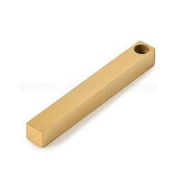 304ステンレスペンダント  長方形チャーム  艶出し  イオンプレーティング（ip）  ゴールドカラー  39.5x5x5mm  穴：3.5mm&nbsp;SA-E001-01G-B