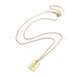 Birthday Flower 304 Stainless Steel Pendant Nacklaces For Women&nbsp;STAS-S124-03G-08