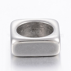 変色しにくい304ステンレススチール製リンクリング  正方形  ステンレス鋼色  12x12x5mm  穴：8.5mm&nbsp;STAS-F150-100P