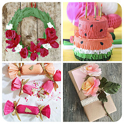 4 Rolls 4 Colors Crepe Paper Rolls&nbsp;DIY-TA0013-18B