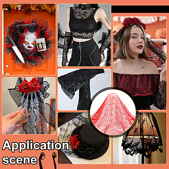 Halloween Theme Polyester Lace Fabric&nbsp;DIY-WH0699-75D-1