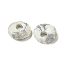 Natural Howlite Donut/Pi Disc Charms&nbsp;G-G142-02N