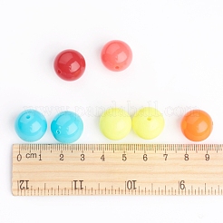 蛍光アクリルビーズ  ラウンド  ミックスカラー  16mm  穴：2mm  約210個/500g&nbsp;MACR-R517-16mm-M
