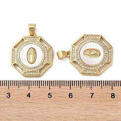 Brass Micro Pave Cubic Zirconia Pendants&nbsp;KK-D057-06G