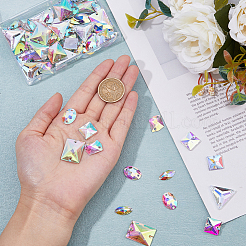 80Pcs 8 Styles Rectangle/Oval/Triangle Sew on Rhinestone&nbsp;GLAA-DC0001-45