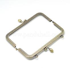 バッグクラフト用アイアン製がま口金具  アンティークブロンズ  85x180x12mm  穴：1.5~5mm&nbsp;FIND-T008-082AB