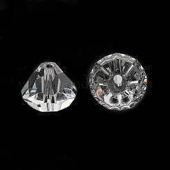 K9ガラス  模造オーストリアクリスタルビーズ  グレードAAA  多面カット  ダイヤモンド  透明  9.5~10x7~8mm  穴：0.9~1mm&nbsp;SWAR-F075-10mm-01