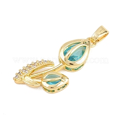 Valentine's Day Brass Micro Pave Cubic Zirconia Pendants&nbsp;KK-D258-42G-03