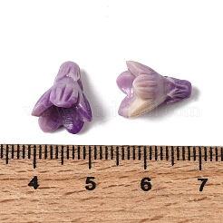 合成サンゴビーズ  染め  花  紫色のメディア  12.5x10~10.5x10.5mm  穴：1.2mm&nbsp;CORA-K010-03C