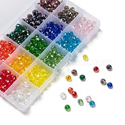 15 Colors Electroplate Glass Beads&nbsp;EGLA-X0006-02B-8mm