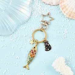 Alloy & 304 Stainless Steel Enamel Keychains&nbsp;KEYC-YW00269