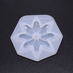 DIYスノーフレークシリコーン型  レジン型  UVレジン＆エポキシ樹脂のジュエリー作り用  ホワイト  82x82x11mm  穴：1.5mm  内径：76x78mm&nbsp;DIY-WH0260-34