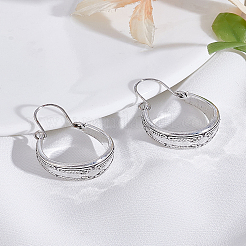 1 Pair Carved Pattern Alloy Hoop Earrings for Women&nbsp;EJEW-LP0003-55