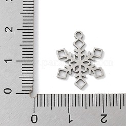 クリスマス 201 ステンレス ペンダント  スノーフレークチャーム  レーザー切断  変色防止  ステンレス鋼色  18x14x1mm  穴：1.5mm&nbsp;STAS-S157-02H-P