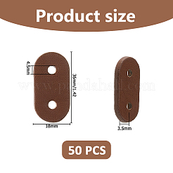 50Pcs Oval PU Leather Slider Buckle&nbsp;FIND-HS0001-84