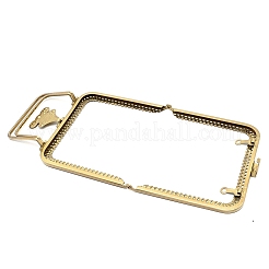 アイアン製がま口口金具  キスクラスプロック付き  バッグアクセサリー用  アンティークブロンズ  13.5x13.6x2.3cm&nbsp;FIND-WH0065-73AB