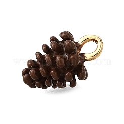 合金エナメルチャーム  ゴールドカラー  松かさ  12x7.5x6.5mm  穴：1.8mm&nbsp;ENAM-D303-06G-06