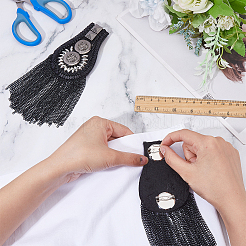 2Pcs Fashionable Alloy Tassel Epaulettes&nbsp;DIY-FH0007-13
