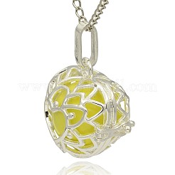 Silver Color Plated Brass Hollow Heart Cage Pendants&nbsp;KK-J243-04S