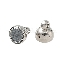 楕円形の真鍮マグネットクラスプ  カン付き  ニッケルフリー  プラチナメッキ  11.5x5mm  穴：1.2mm&nbsp;KK-B160-36P