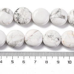 天然石ハウライトビーズ連売り  フラットラウンド  16x6.5~7mm  穴：1.2mm  約25個/連  14.96~15.35インチ（38~39cm）&nbsp;G-C159-A01-01