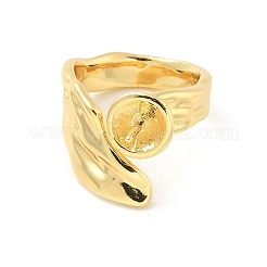 Brass Cup Peg Open Cuff Ring Settings&nbsp;KK-G518-03G