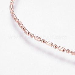 Eco-Friendly Rack Plating Brass Chain Necklaces&nbsp;MAK-G002-10RG-A-FF