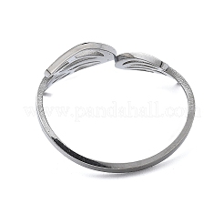 304ステンレススチール中空蝶羽オープンカフリング女性用  ステンレス鋼色  19mm  usサイズ8 1/2(18.5mm)&nbsp;RJEW-M024-02P