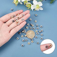 304ステンレススチールスペーサービーズ  コラム  ゴールデン·ステンレス鋼色  6x3.5mm  穴：2.2~2.5mm  2色  30個/カラー  60個/箱&nbsp;STAS-UN0008-25