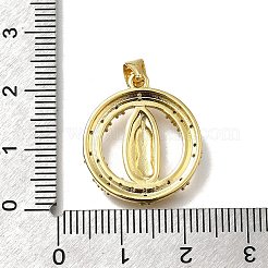 Brass Micro Pave Cubic Zirconia Pendants&nbsp;KK-C090-35G-08