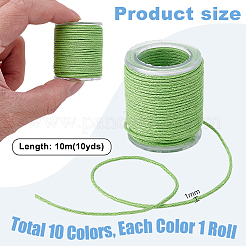 10 Rolls 10 Colors Waxed Nylon Cord&nbsp;DIY-WH0656-17B