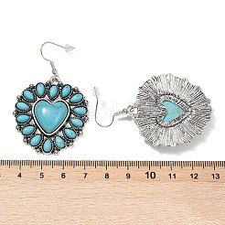 Alloy Synthetic Turquoise Dangle Earrings for Women&nbsp;EJEW-U053-11AS