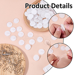 プラスチック製の粘着フックハンガー  鉄のクラスプ付  透明  23x7mm  穴：4x4mm&nbsp;AJEW-WH0709-522