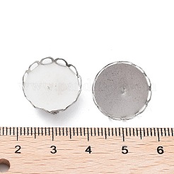 変色しない304ステンレススチールのブローチベースセッティング  ラウンド  ステンレス鋼色  16x3mm  トレイ：15.5mm&nbsp;FIND-D035-03A-P